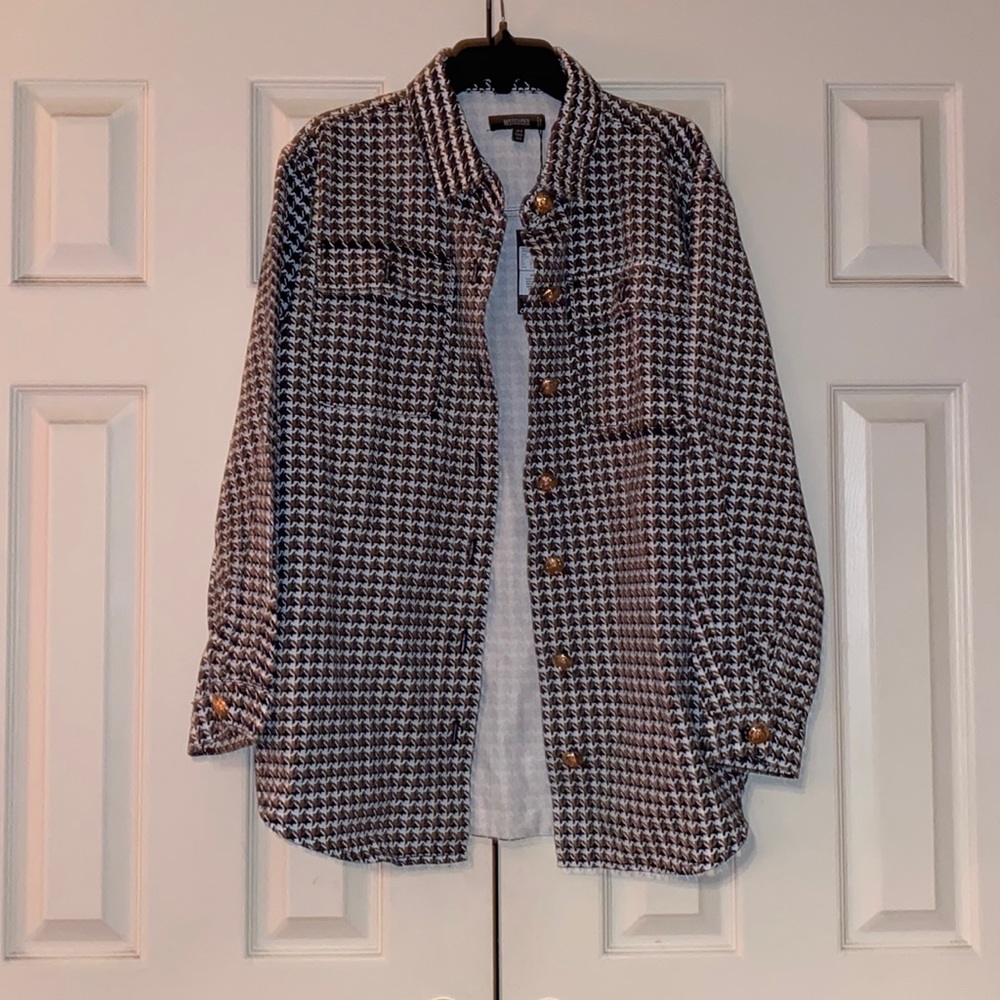 Missguided Houndstooth Denim Shacket
